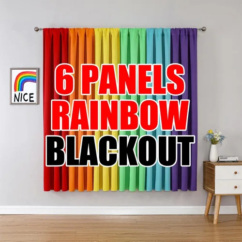 Miniatura 13 de THOOO Rainbow Blackout 2 paneles 52"x72