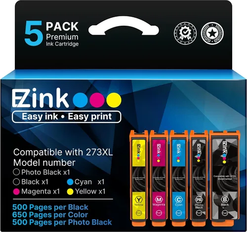 E-Z Ink Cartucho de tinta remanufacturado 273 de repuesto para Epson 273xl T273XL para usar con XP-520 XP-600 XP-610 XP-620 XP-800 XP-810 XP-820