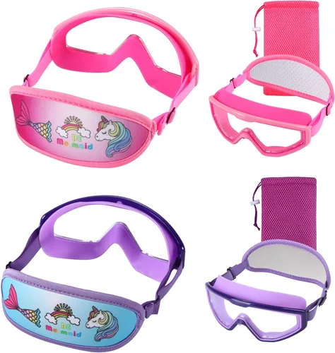 Miniatura 11 de Kids Swim Goggles Age 3-8, Toddler Goggles No Hair Pull,Child Swimming Mask Fabric Strap 1 máscara infantil - Blue Dino