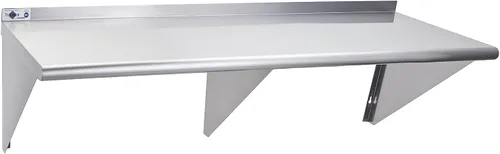 Miniatura 9 de Profeeshaw NSF - Estantería de acero inoxidable de 18 x 36 pulgadas, estantes comerciales de 350 libras, estantería de metal montada en la pared