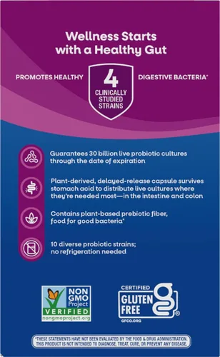 Miniatura 12 de Nature's Way Fortify Probiótico diario para mujeres, 30 mil millones de cultivos vivos, 10 cepas, prebióticos y probióticos para mujeres, apoya