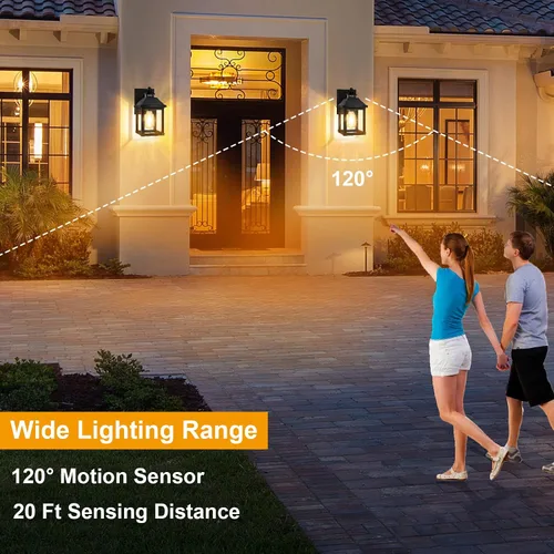 Miniatura 4 de Luces de Aplique Solar para Exteriores Montaje en Pared Luz Solar para Porche Exterior Impermeable con 3 Modos de Iluminación y Sensor de Movimiento