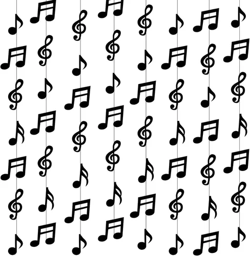 8 piezas de notas musicales para decoración de fiestas, notas musicales negras, suministros de fiesta temática musical, guirnalda de notas musicales