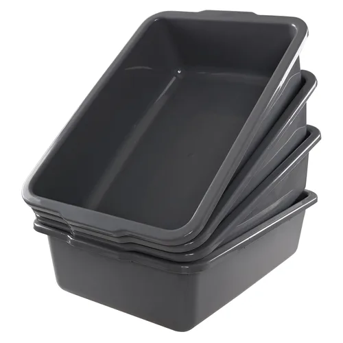 Miniatura 6 de Kiddream Juego de 4 bandejas de autobús comerciales grandes de 34 litros, bandejas de plástico para caja de autobús
