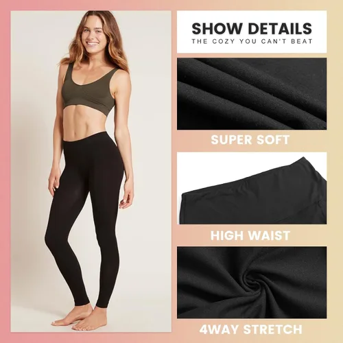 Miniatura 4 de iceROSE Paquete de 7 leggings para mujer, leggings de cintura alta con forro polar suave, pantalones de yoga negros para entrenamiento, correr