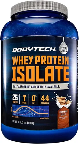 Miniatura 7 de BODYTECH Proteína de suero aislado en polvo - 25g de proteína por porción con BCAA - Absorción rápida para el crecimiento muscular y recuperación