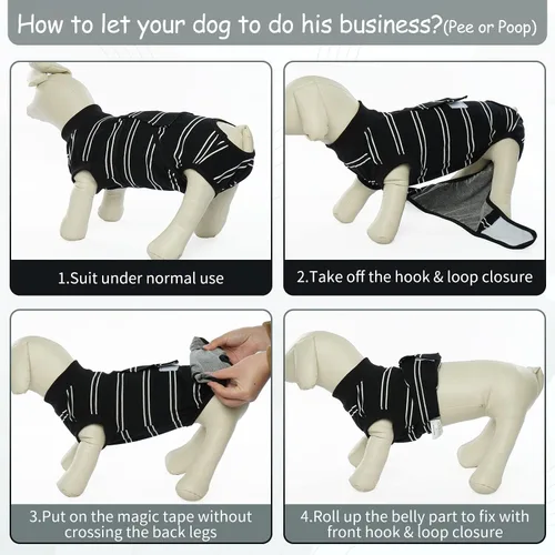 Miniatura 5 de Kuoser - Traje de recuperación para cirugía de perro, traje de recuperación suave y transpirable para perros, para esterilización femenina