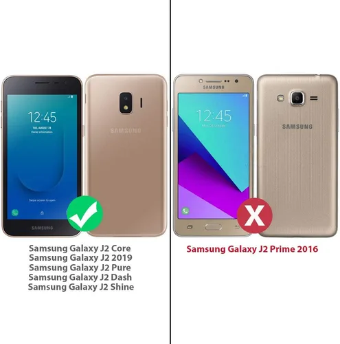 Miniatura 2 de TJS Funda para teléfono compatible con Samsung Galaxy J2 Core 2019 Pure Dash Shine, anillo de metal soporte magnético resistente (verde azulado)