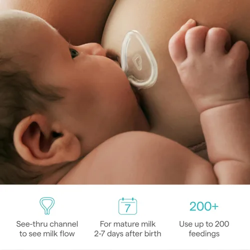 Miniatura 2 de Munchkin® Protector de pezón Flow + con canal transparente para ver el flujo de leche, amamanta con confianza y cumple tus objetivos de lactancia