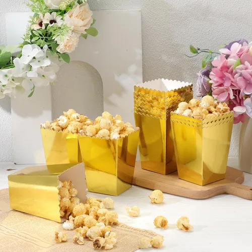 Miniatura 4 de Meanplan Cajas de palomitas de maíz, mini soporte de papel para palomitas de maíz, contenedor de cartón para aperitivos, bolsas desechables