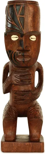Miniatura 9 de G6 Collection Escultura de estatua tribal primitiva de madera extra grande de 24 pulgadas, hecha a mano, tótem de barra tiki, hecho a mano, regalo
