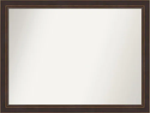 Miniatura 216 de Amanti Art Espejo de baño de bronce para sobre el fregadero, 24 x 24 pulgadas, espejo cuadrado de bronce Lara para tocador, marco de madera