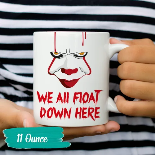 Miniatura 3 de Pennywise 2017 taza IT payaso tazas de café We All Float Down Here Cup (11 oz)