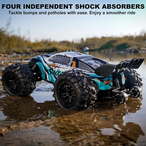 Miniatura 5 de Auto RC sin escobillas a escala 1:16 para adultos, alta velocidad de 45+ MPH, camión RC 4WD impermeable todo terreno con 2 baterías y controlador