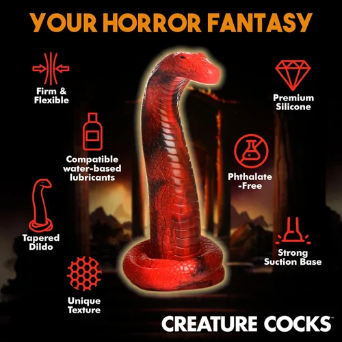 Miniatura 6 de CREATURE COCKS King Cobra - Consolador de silicona para hombres, mujeres y parejas. Firme y flexible, base de succión fuerte, consolador