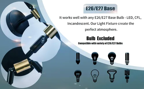 Miniatura 3 de Edison - Lámpara de techo, lámpara de pared vintage, máximo 2 x 60 W E26 E27 Industrial Retro Loft luz con brazos de iluminación ajustables, mesita