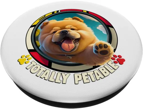 Miniatura 2 de Chow Chow Owner diseño con un PopGrip estándar Totally Petable Chow Chow PopSockets
