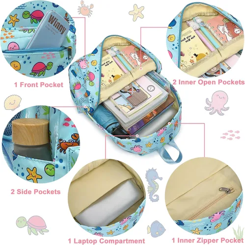 Miniatura 6 de CAMTOP - Conjunto de mochila y lonchera con estampados divertidos para niños de preescolar y primaria