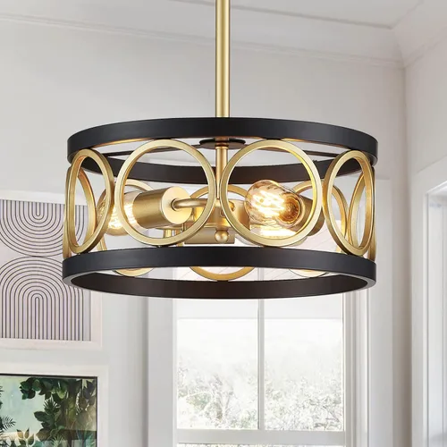 XINGQI Candelabro moderno de 3 luces, lámpara colgante de 13", altura ajustable, accesorios de iluminación para comedor, dormitorio, sala de estar,