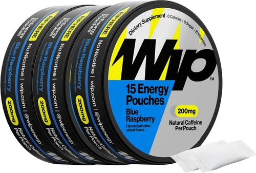 Miniatura 13 de Bolsas de energía Wip 200mg de cafeína natural Vitaminas y minerales Menta 15 bolsas por lata 3 latas