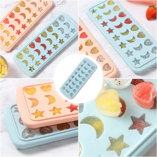 Miniatura 6 de OSALADI Molde de silicona para cubitos de hielo de 24 cavidades, moldes de chocolate en forma de estrella, molde de jabón, moldes para hornear
