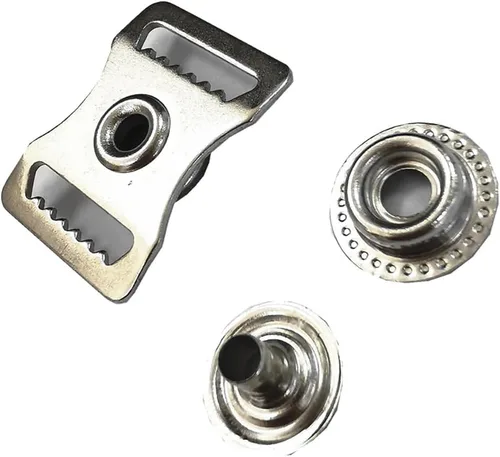 Miniatura 2 de ZCZQC Juego de 10 unidades de casco deportivo de acero inoxidable con hebilla de presión de 0.591 in correa de barbilla kit de reparación de correas