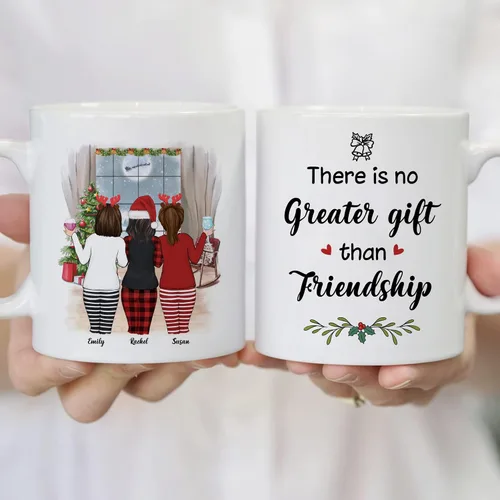 Miniatura 4 de Gossby Taza de café de Navidad personalizada para amigas, regalos de amistad personalizados para mujeres con diseño, nombre, regalos de mujer
