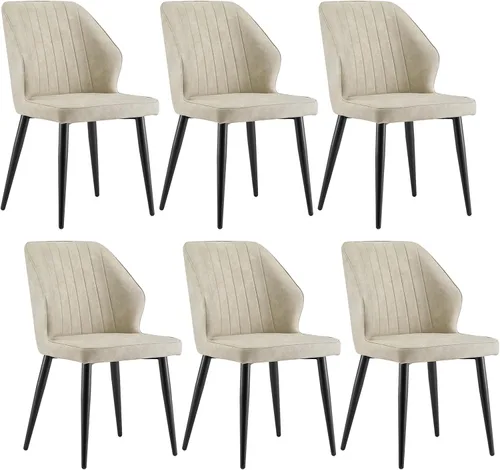 Miniatura 10 de CLIPOP Juego de 2 sillas de comedor, sillas de comedor de piel sintética, sillas de comedor modernas de mediados de siglo, sillas de cocina Gris