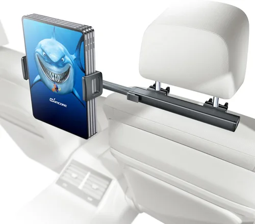 eSamcore Soporte para reposacabezas para automóvil, soporte de aluminio para tablet de automóvil para asiento trasero de niños, abrazadera grande,