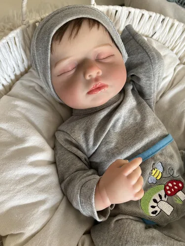 Miniatura 7 de cosheng Muñecas de bebé Reborn de vinilo de cuerpo completo de 20 pulgadas, muñeca realista de bebé recién nacido, juguete de silicona para dormir