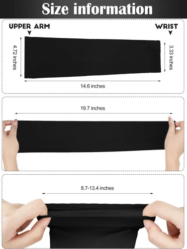 Miniatura 2 de Bememo Unisex UV Protection Sleeves Long Arm Sleeves for Women Cooling Arm Cover for Outdoor(Black,12 Pairs)