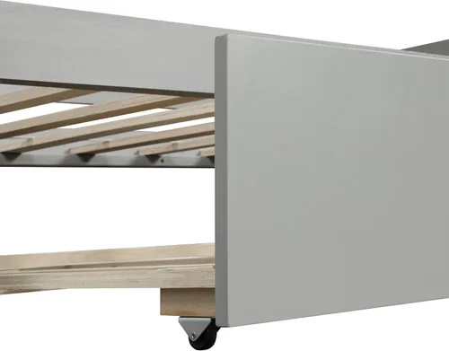 Miniatura 7 de Merax Sofá cama tamaño individual con nido, marco de sofá cama de madera maciza, color gris
