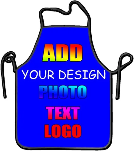 Miniatura 31 de NALAHOME Delantales personalizados para hombres y mujeres delantales personalizados con logotipo de texto fotográfico Negro