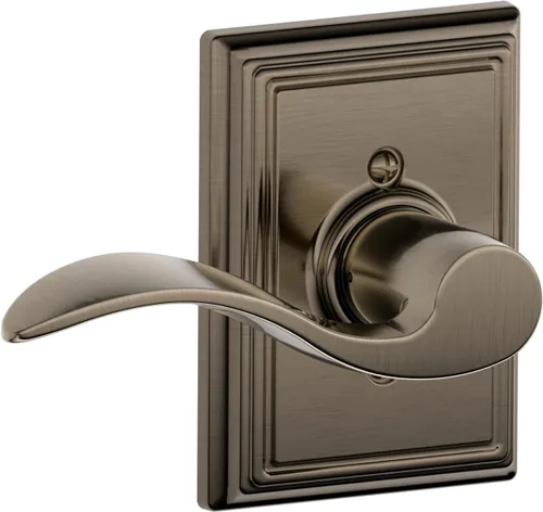 Miniatura 80 de SCHLAGE - Manija de puerta Accent con cerradura de paso libre para pasillo y armario en bronce antiguo - F10 ACC 716 Bronce Envejecido