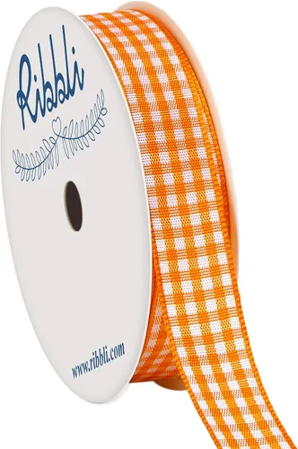 Miniatura 25 de Ribbli Cinta de Guinga Negra y Blanca, 100% Poliéster con Borde Tejido, 0,64 cm x 9,14 metros, Cinta a Cuadros, Cinta de Cuadros de Búfalo (Negra 1)