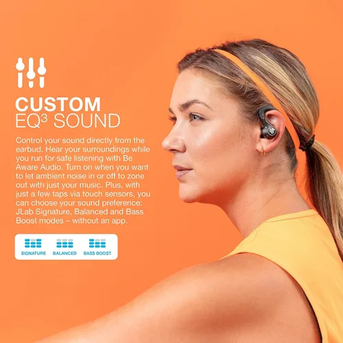 Miniatura 5 de JLab Epic Air Sport ANC Gen 2 Auriculares inalámbricos Bluetooth verdaderos, audífonos para hacer ejercicio, IP66 a prueba de sudor, vida útil