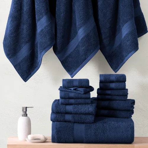 Miniatura 5 de LANE LINEN - Juego de toallas de baño, 18 piezas, 100% algodón, tamaño grande, 4 toallas de baño, 6 toallas de mano, 8 toallas pequeñas, para spa