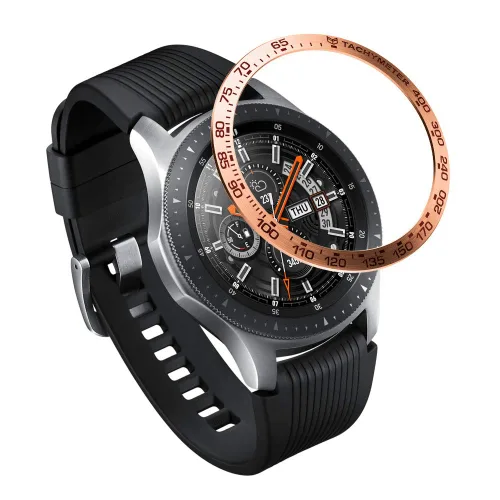 Miniatura 10 de AISPORTS Anillo de bisel compatible con Samsung Galaxy Watch 1.811 in bisel Loop cubierta adhesiva anti arañazos acero inoxidable bisel de metal