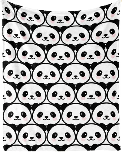 Miniatura 13 de Manta de panda para niños y niñas, con bonito diseño de panda impreso, manta para regazo de niños, silla, cálida y suave manta acogedora, 30 x 40