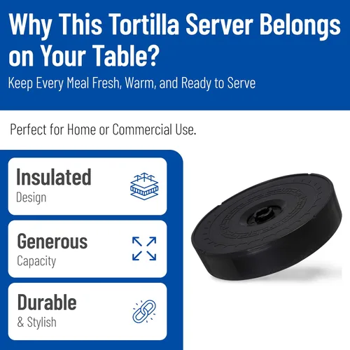 Miniatura 3 de Carlisle FoodService Products Servidor de tortilla Jumbo con tapa aislada para cocinas, restaurantes, catering, plástico, 12.75 x 2.625 pulgadas