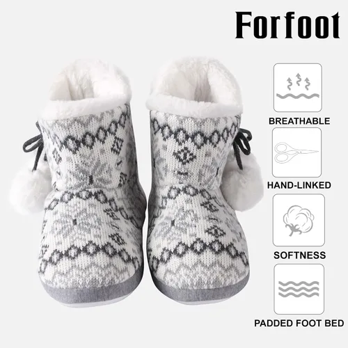 Miniatura 2 de Pantuflas de interior para mujer con parte superior de punto y lazo