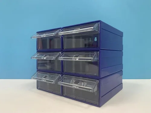 Miniatura 8 de Gabinete de almacenamiento apilable de 12 piezas con cajones, organizador de plástico blanco con cajones y organizador de rack con 36 separadores