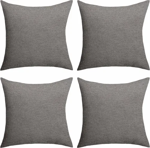 Miniatura 19 de Demetex Fundas de almohada de exterior de 16 x 16 pulgadas, impermeables, fundas de almohada decorativas de lino para sala de estar, balcón, jardín