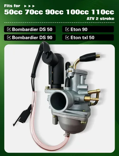 Miniatura 2 de Carburador Compatible con 50cc 70cc 90cc 100cc 110cc ATV de 2 tiempos CAN AM Bombardier DS 90 DS50 Eton Alpha Sport LG Colt Cobra 50 90 Carb