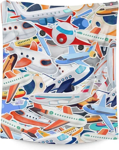 Miniatura 9 de Manta de avión para regalo, 30 x 40 pulgadas, bonita manta para niños y adultos, manta suave y mullida verde claro para sofá, oficina