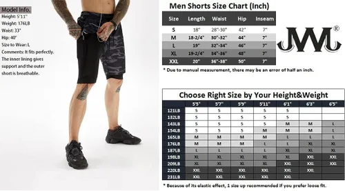 Miniatura 6 de JWJ Men's 2 in 1 Workout Running Shorts 7 Inch Lightweight Athletic Gym Shorts with Compression Liner