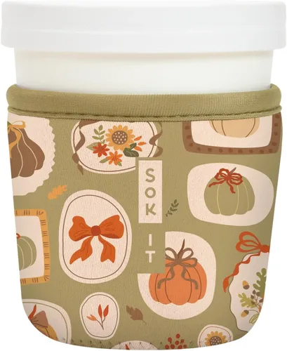 Miniatura 153 de Sok It IceCreamSok - Funda de neopreno aislada (flores abstractas, pintas de helado cónicas)