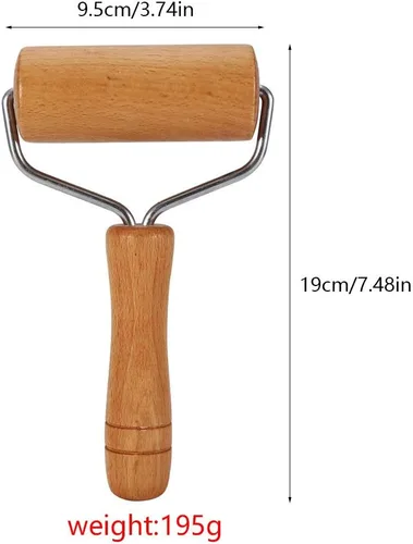 Miniatura 5 de Rodillo de pastelería y pizza Baker Roller Utensilios de cocina de madera para hornear (2)