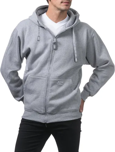 Miniatura 3 de Pro Club - Sudadera de vellón pesado con capucha y cremallera completa para hombre