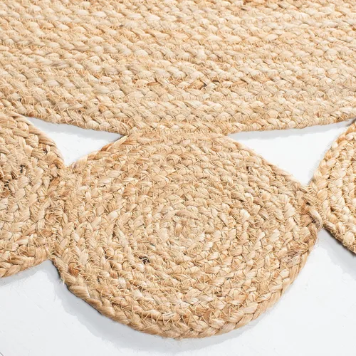 Miniatura 4 de SAFAVIEH Natural Fiber Round Collection NFB308A - Alfombra redonda de yute con encanto de campo bohemio hecho a mano de 3 pies